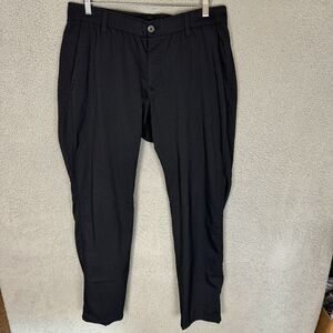 S Under Armour Pants Mens 36x32‎ Black Golf Flat Front Casual Performance
